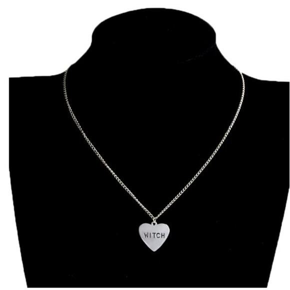 Witch Heart Pendant on Chain Necklace - Picture 4 of 5